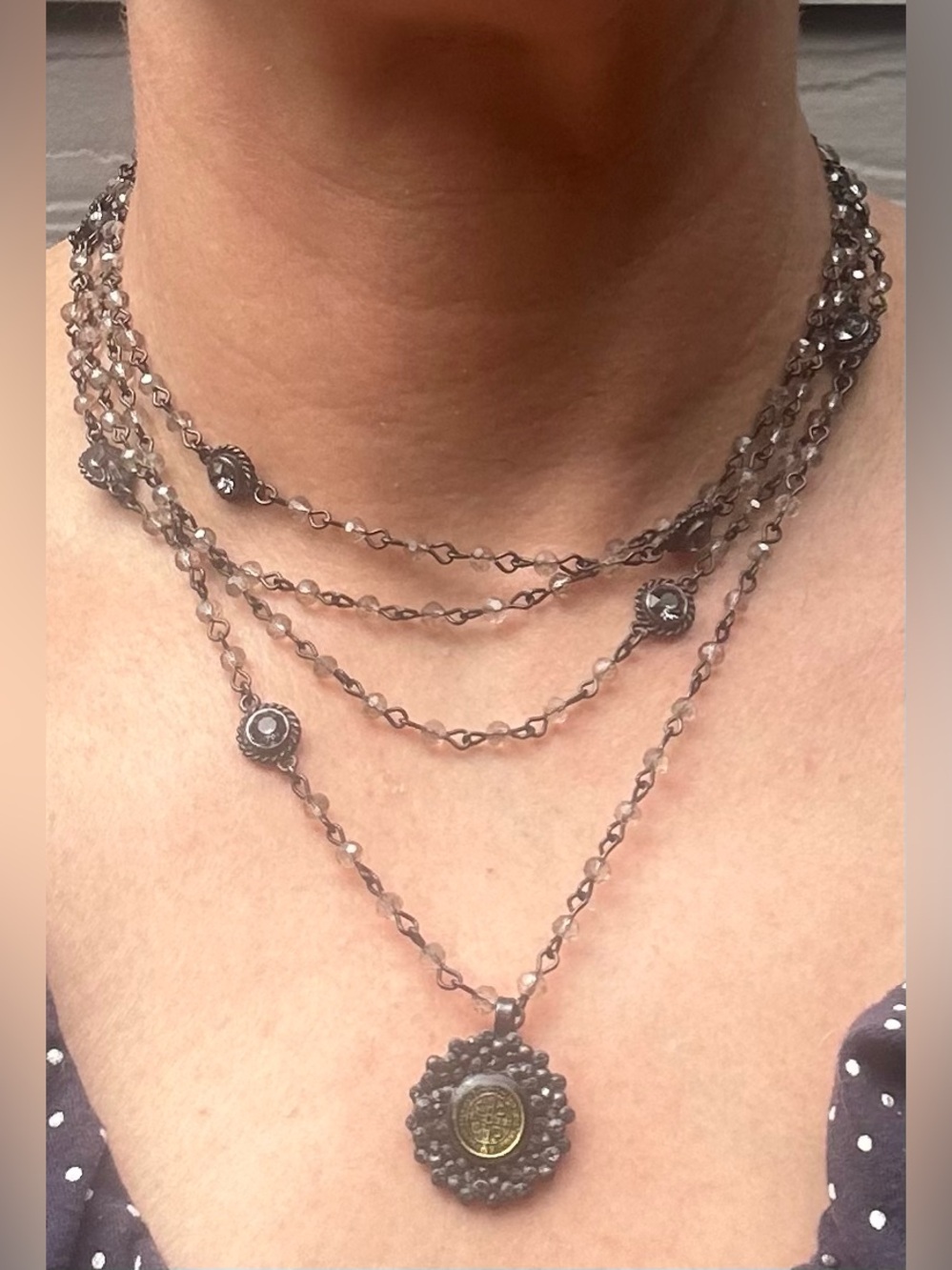 NWOT Virgins Saints & Angels Crystal Multi -Strand Magdalena Necklace